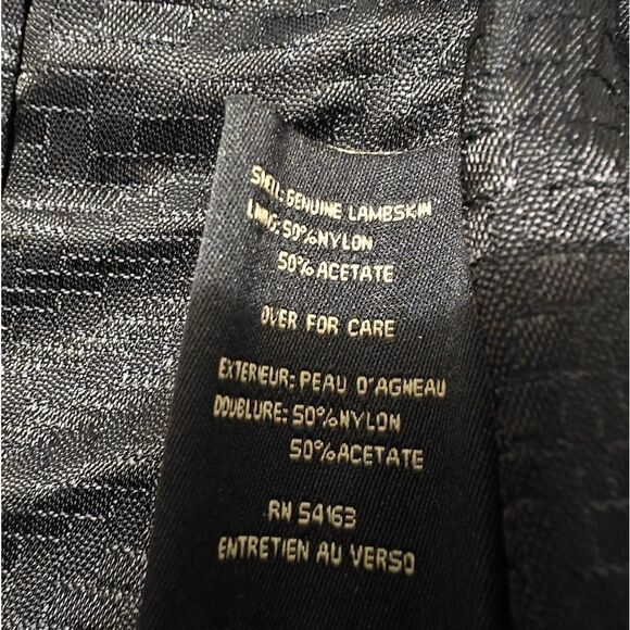 Cole Haan Lamb Skin Black Leather Jacket size 10 - Picture 12 of 13